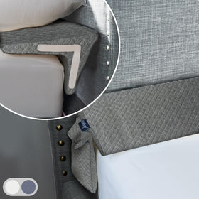 Includes pockets, cover, and bed-sheet tucking tool for simple setup