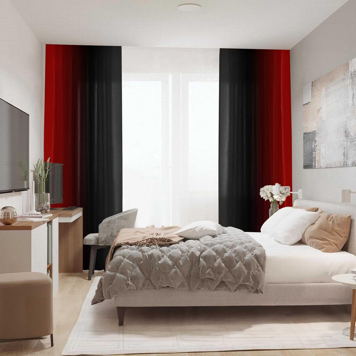 XFLINGBAO 84-inch curtain panel showcased for comprehensive window coverage