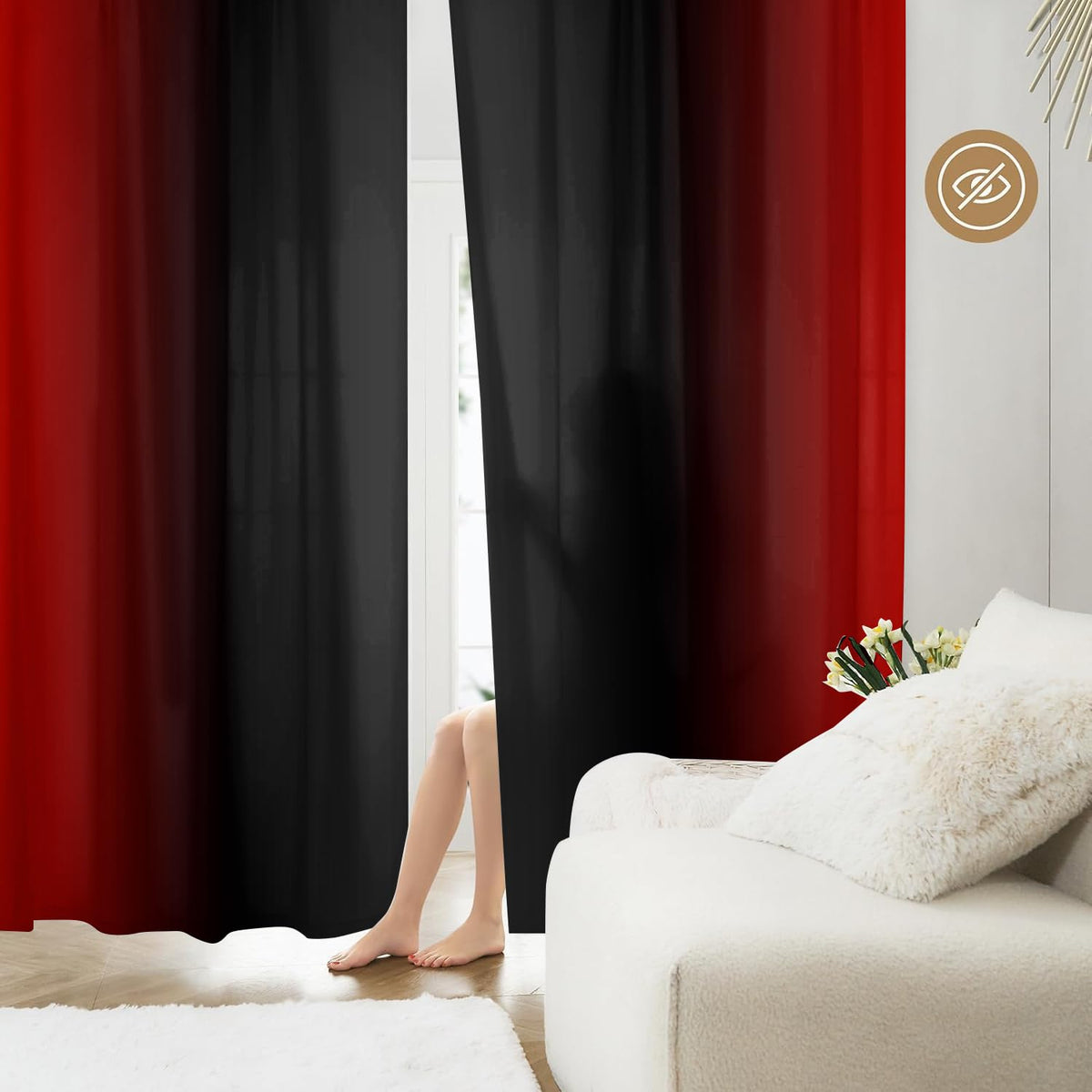XFLINGBAO rod-pocket curtains ready for easy hanging and styling