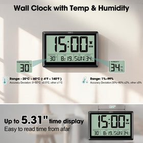 Battery-powered clock ready for wall or desk placement.