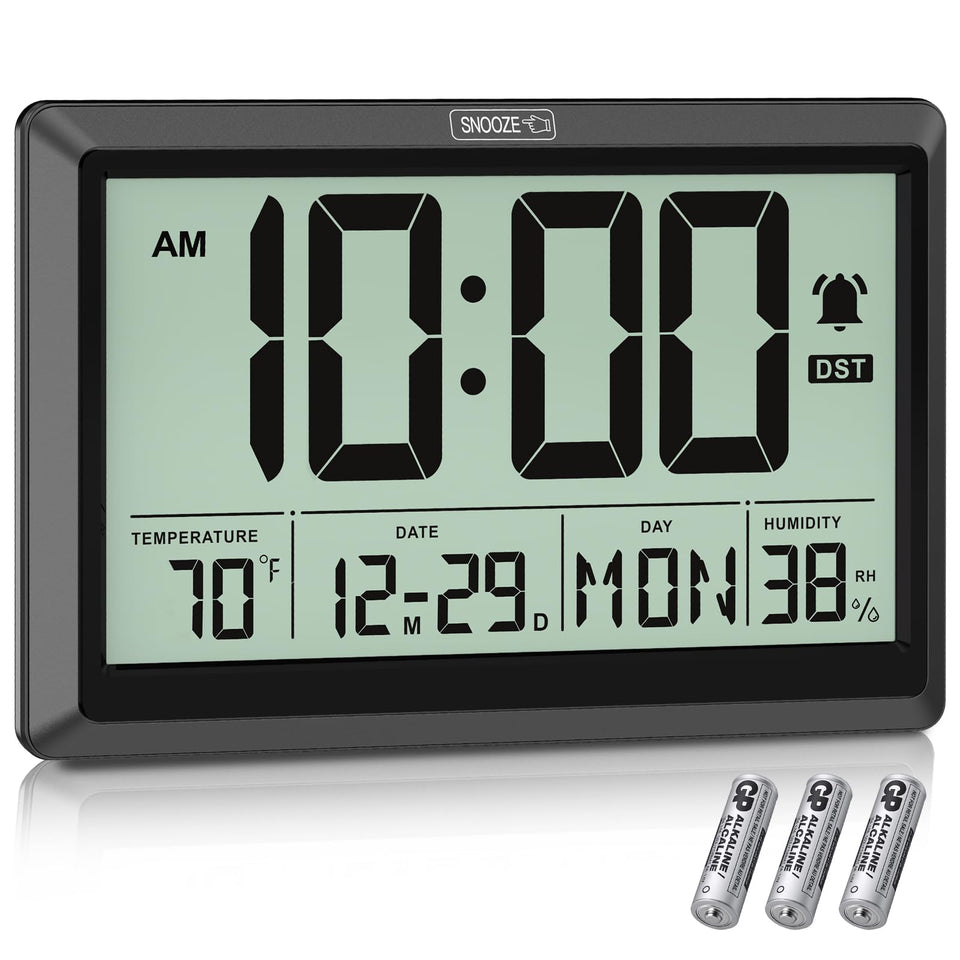 Xflyee 10.4-inch digital clock display for easy reading from a distance.