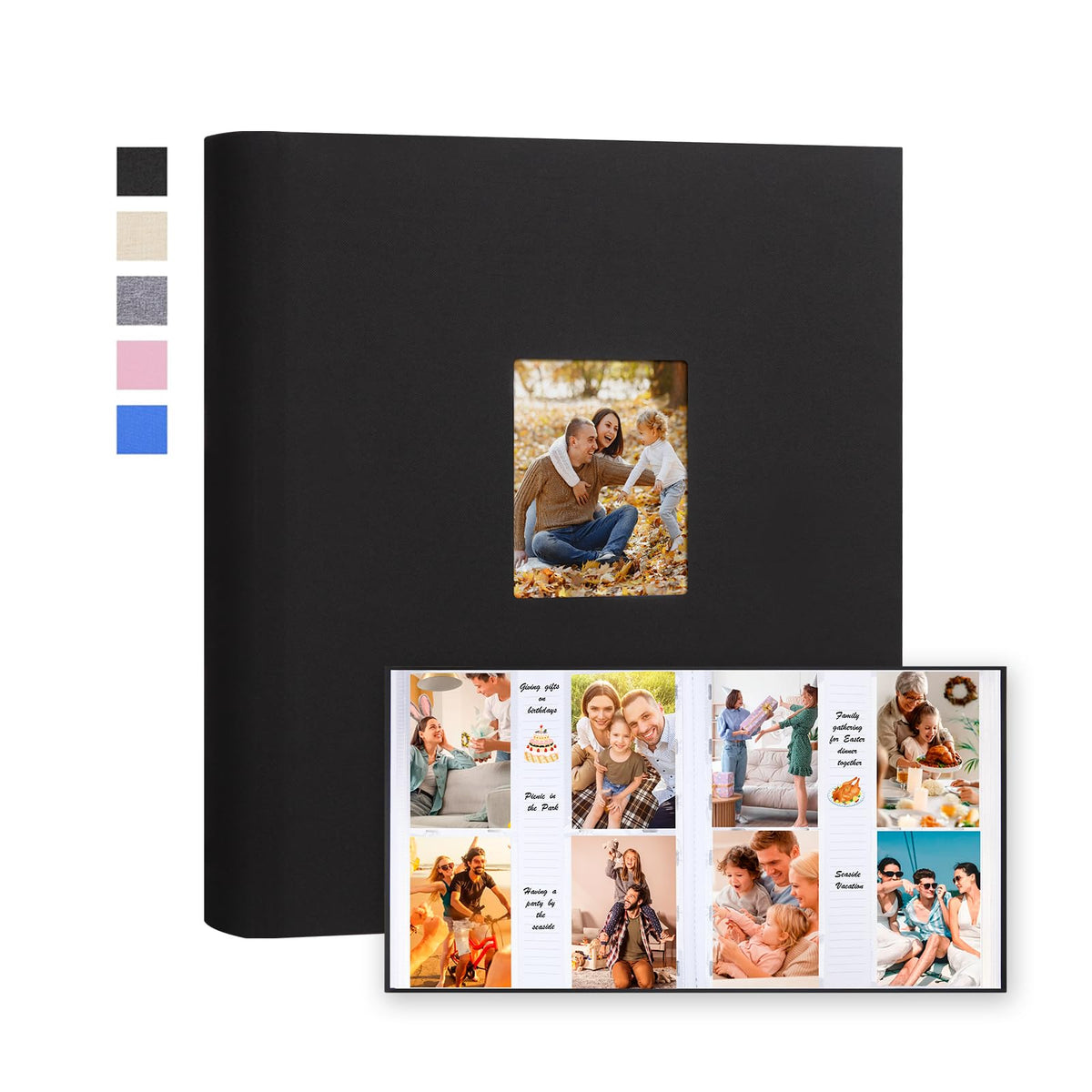 Xfveiwoo photo album front linen cover highlights premium feel and durable construction.