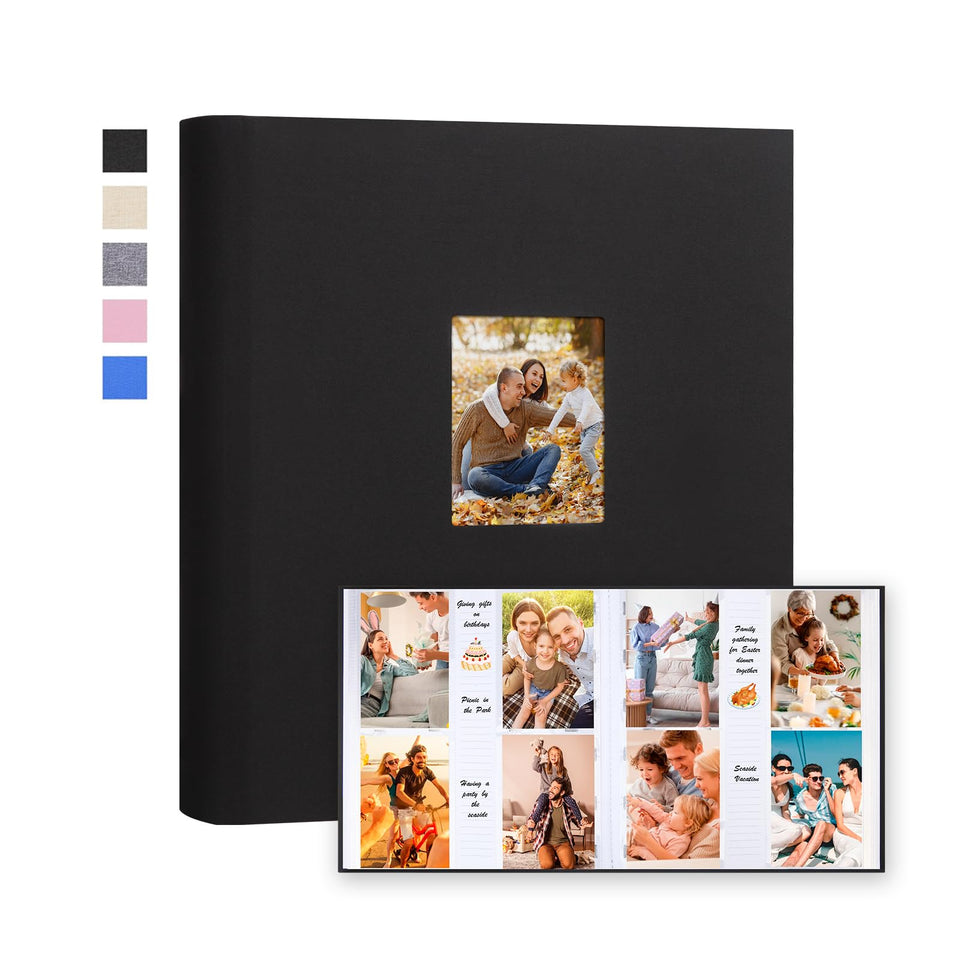 Xfveiwoo photo album front linen cover highlights premium feel and durable construction.