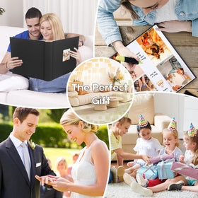 Xfveiwoo portable art portfolio stores 4x6 photos for sharing memories.