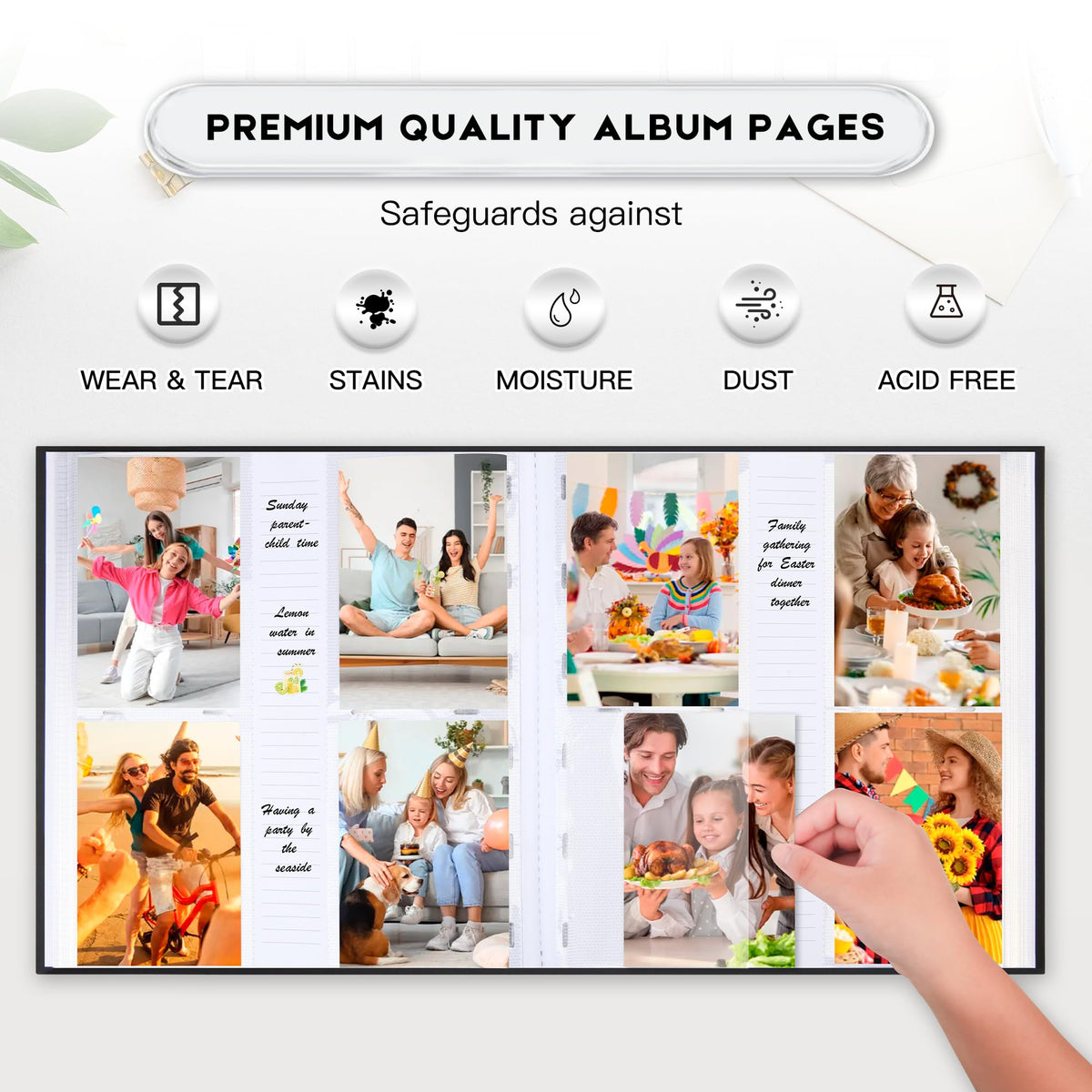 Xfveiwoo transparent film slots keep photos visible and dust-free.