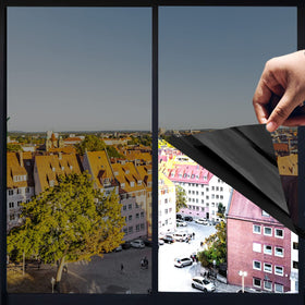 Xiawei One Way Privacy Film shows outside mirror for daytime privacy.