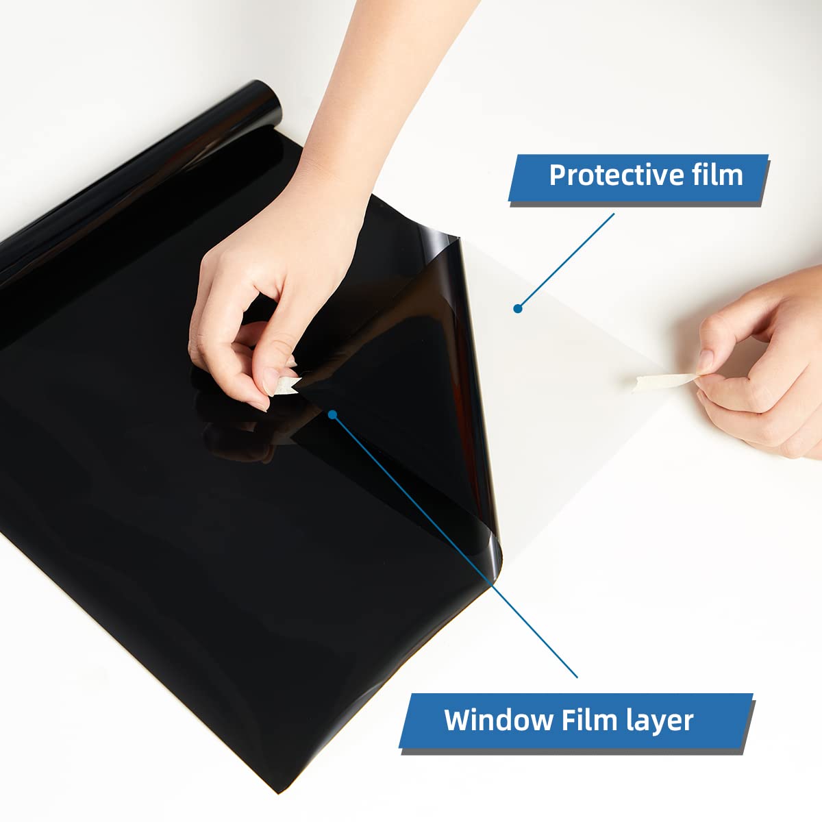 XIAWEI room cooling concept illustrates reduced glare and heat in living spaces.