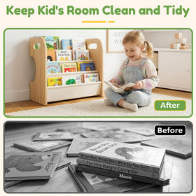 XiaZ Bookshelf double-sided organization for mixed book sizes