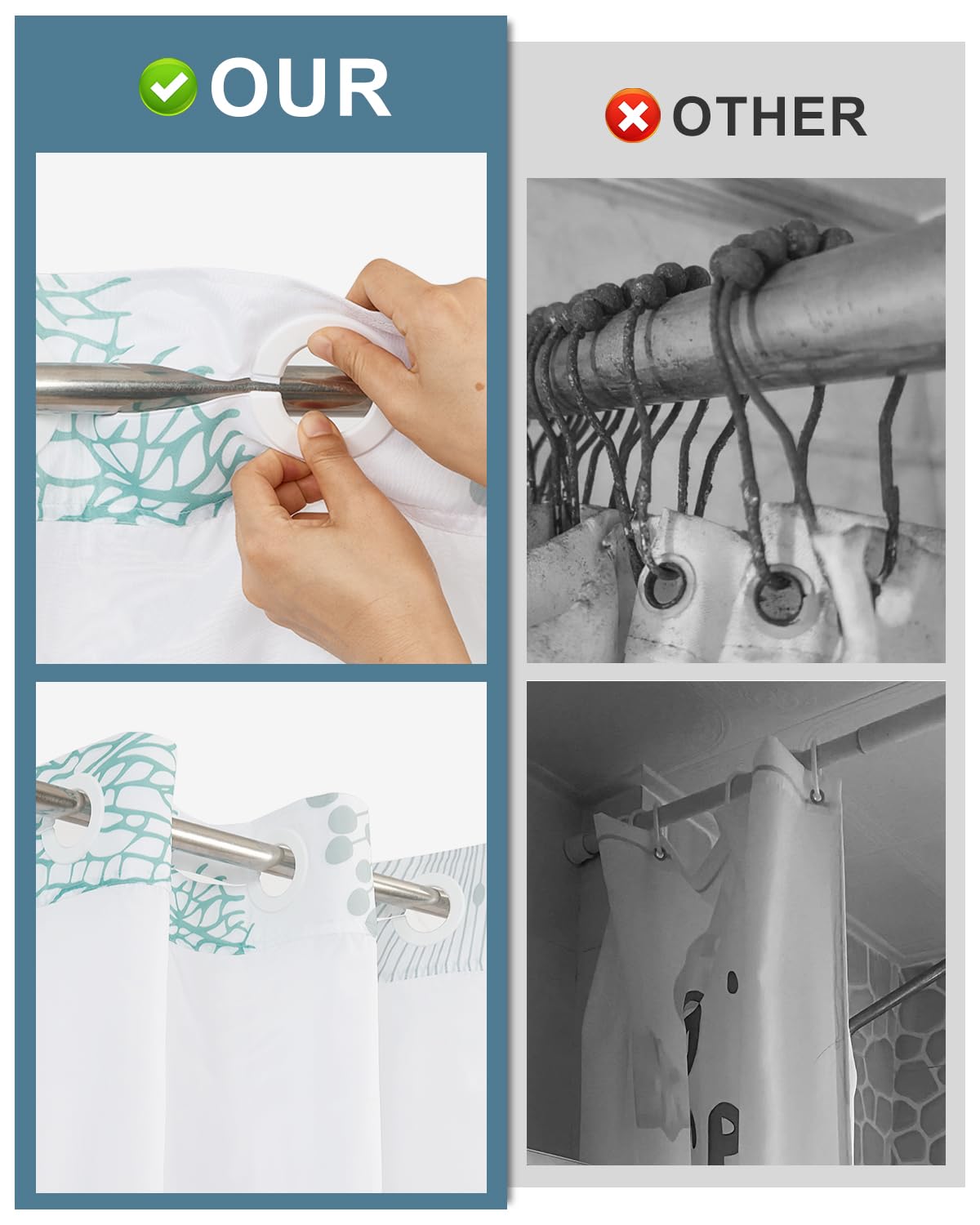 Xiazhilaio nautical curtain with mesh top lets light in while preserving privacy.