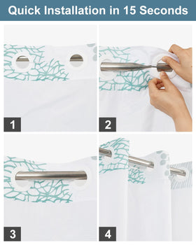 Xiazhilaio 71x74 curtain suits standard tubs with durable, easy care material.
