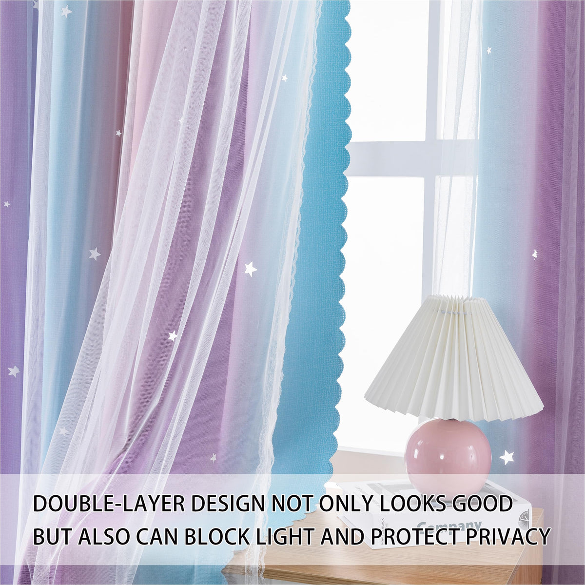 XiDi Dream Star curtain blackout layer blocks light for cozy evenings.