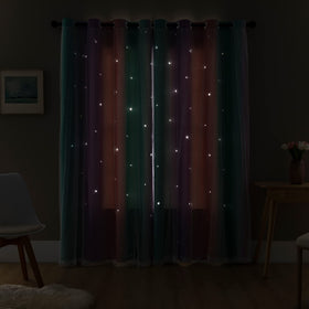 XiDi Dream Star curtain set includes panel, tie, and bows for quick styling.