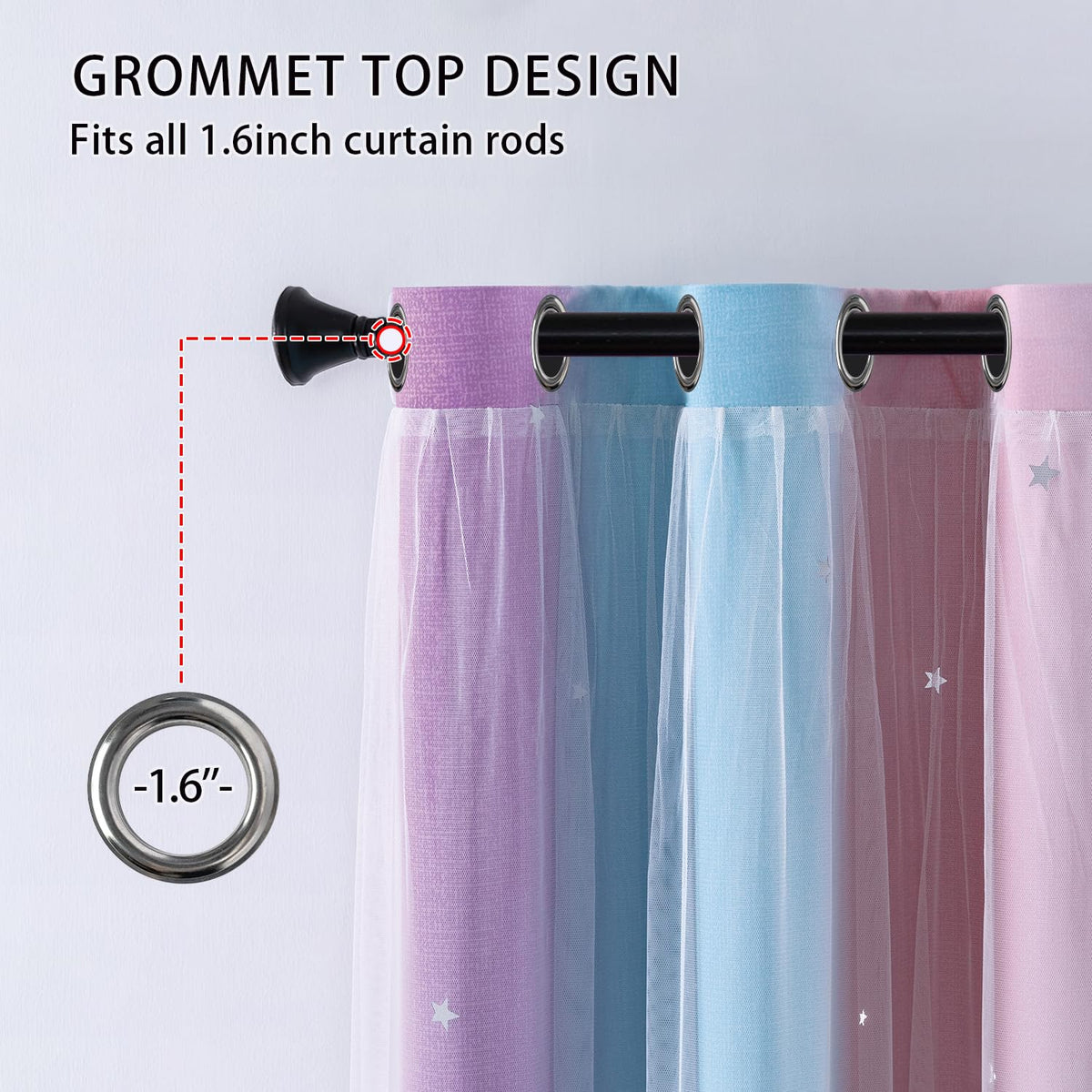XiDi includes tiebacks for quick styling and light control
