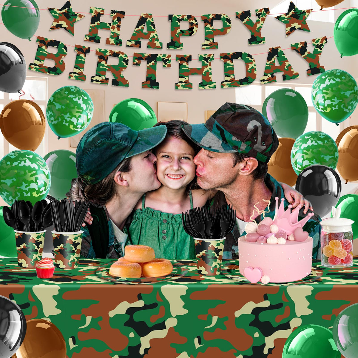 XIENBLOC camo balloon set: adds color and festivity to the party space.