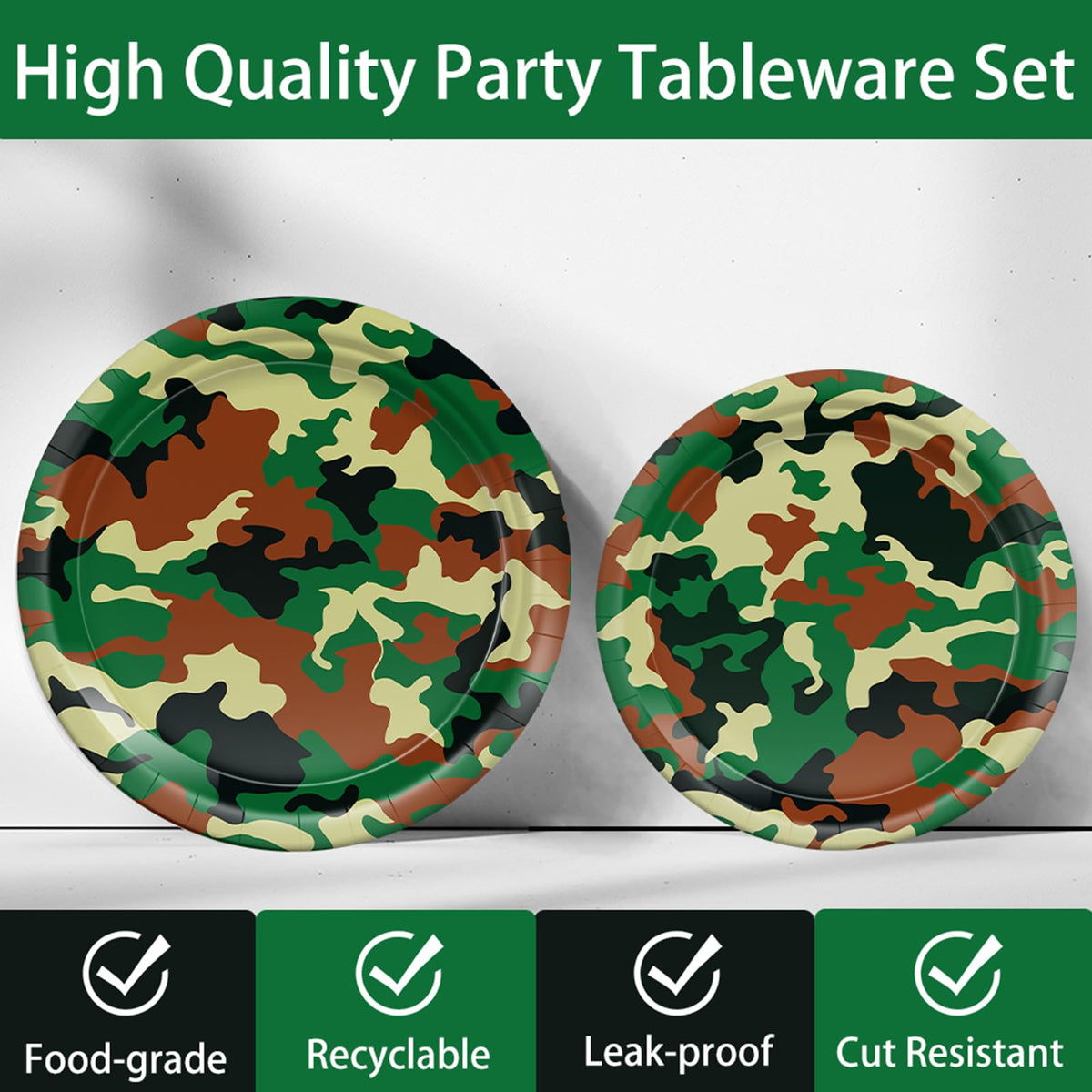 XIENBLOC camo napkins: soft, absorbent, convenient for messy celebrations.
