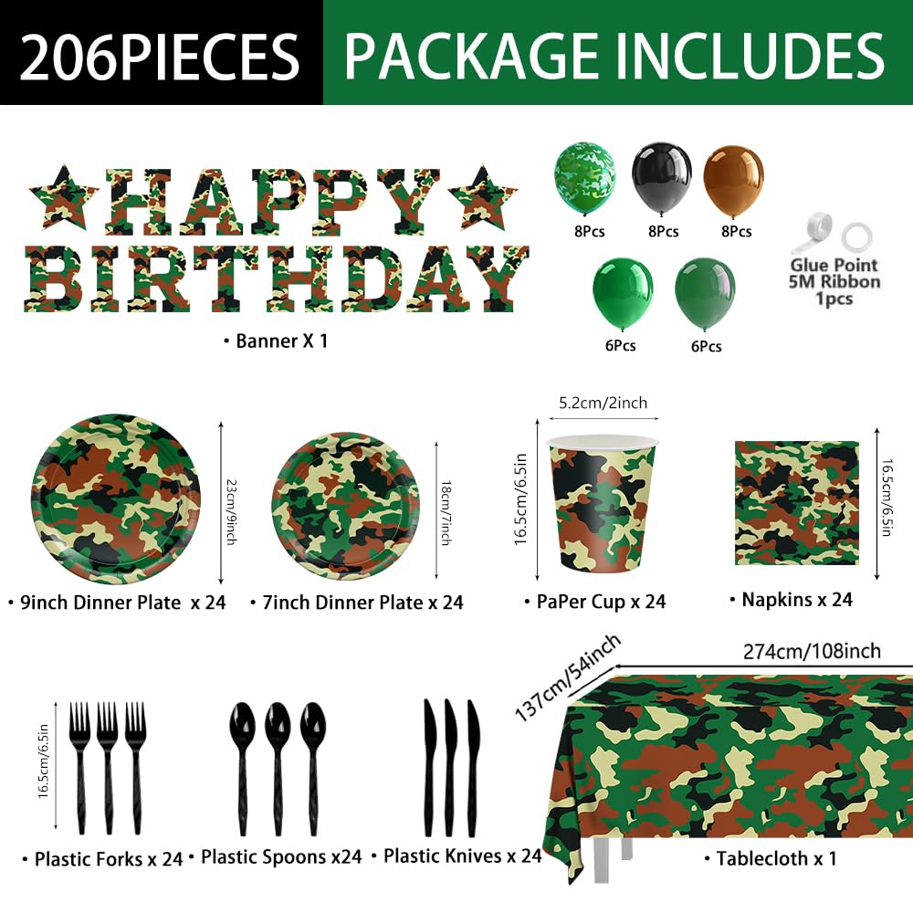 XIENBLOC camo 7-inch plates: sturdy for snacks at outdoor events.