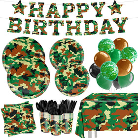 XIENBLOC camo 9-inch plates: durable for outdoor or hunting-themed parties.