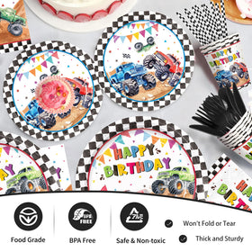 XIENBLOC Monster Truck cups and straws offer convenient servings for guests