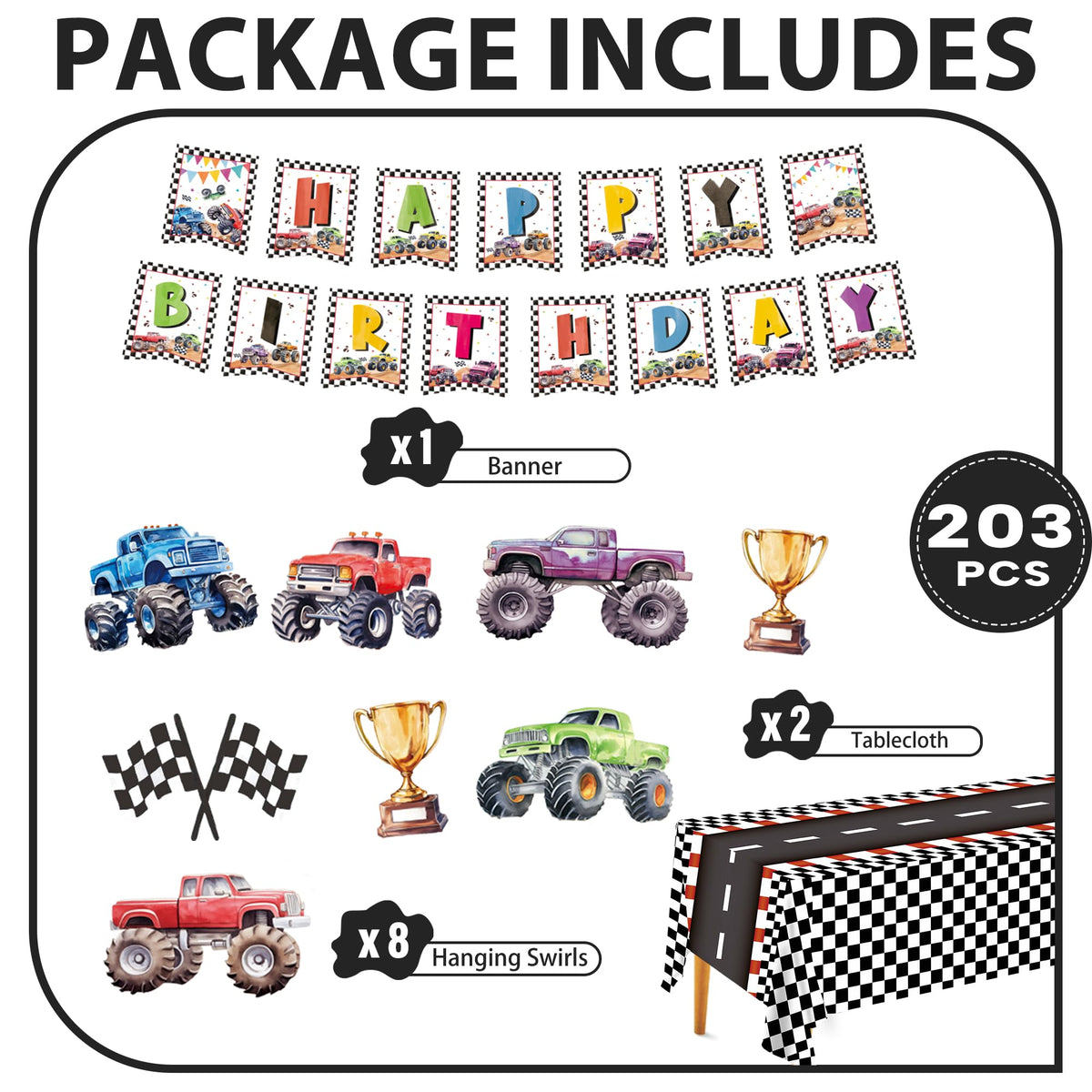 XIENBLOC Monster Truck napkins provide soft, absorbent protection for spills