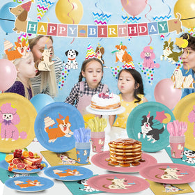 XIENBLOC balloons complement the retro puppy theme and photo ops.