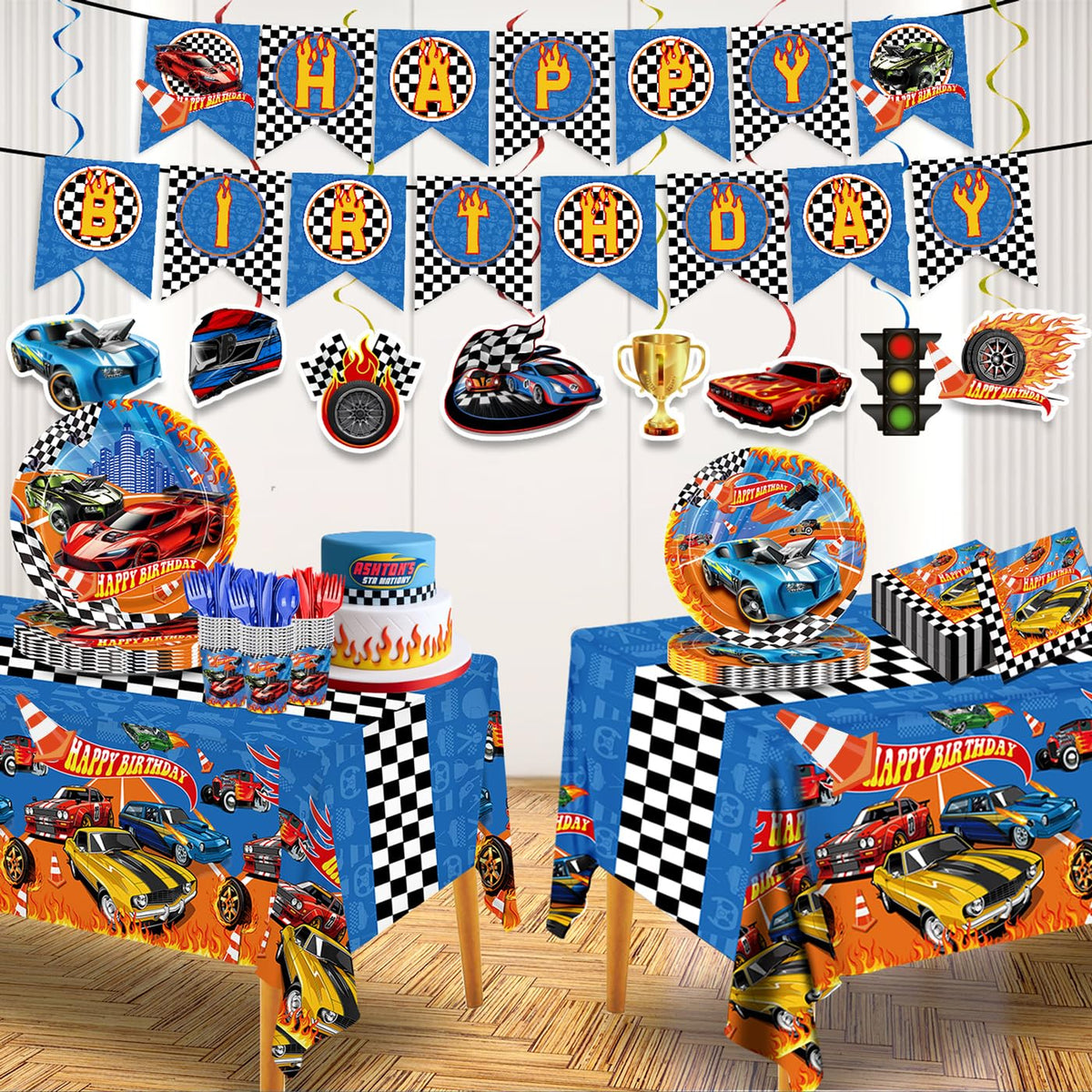 XIENBLOC race car utensils complete the disposable dining set