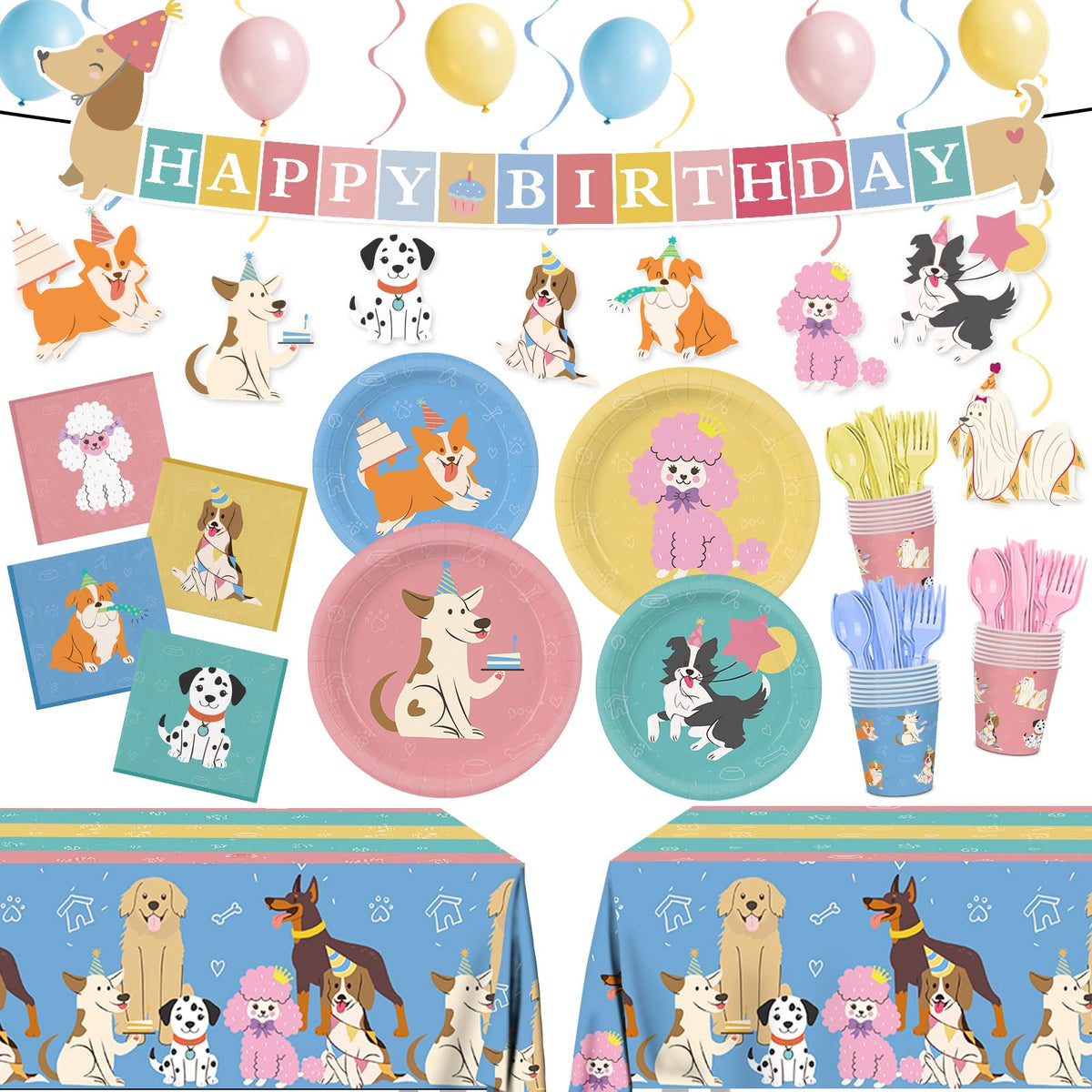 XIENBLOC retro puppy plates 9-inch add festive dinnerware for dog birthdays.