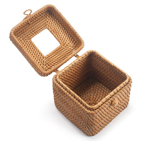 Bathroom scene with XIMISISE tissue box cover in natural rattan