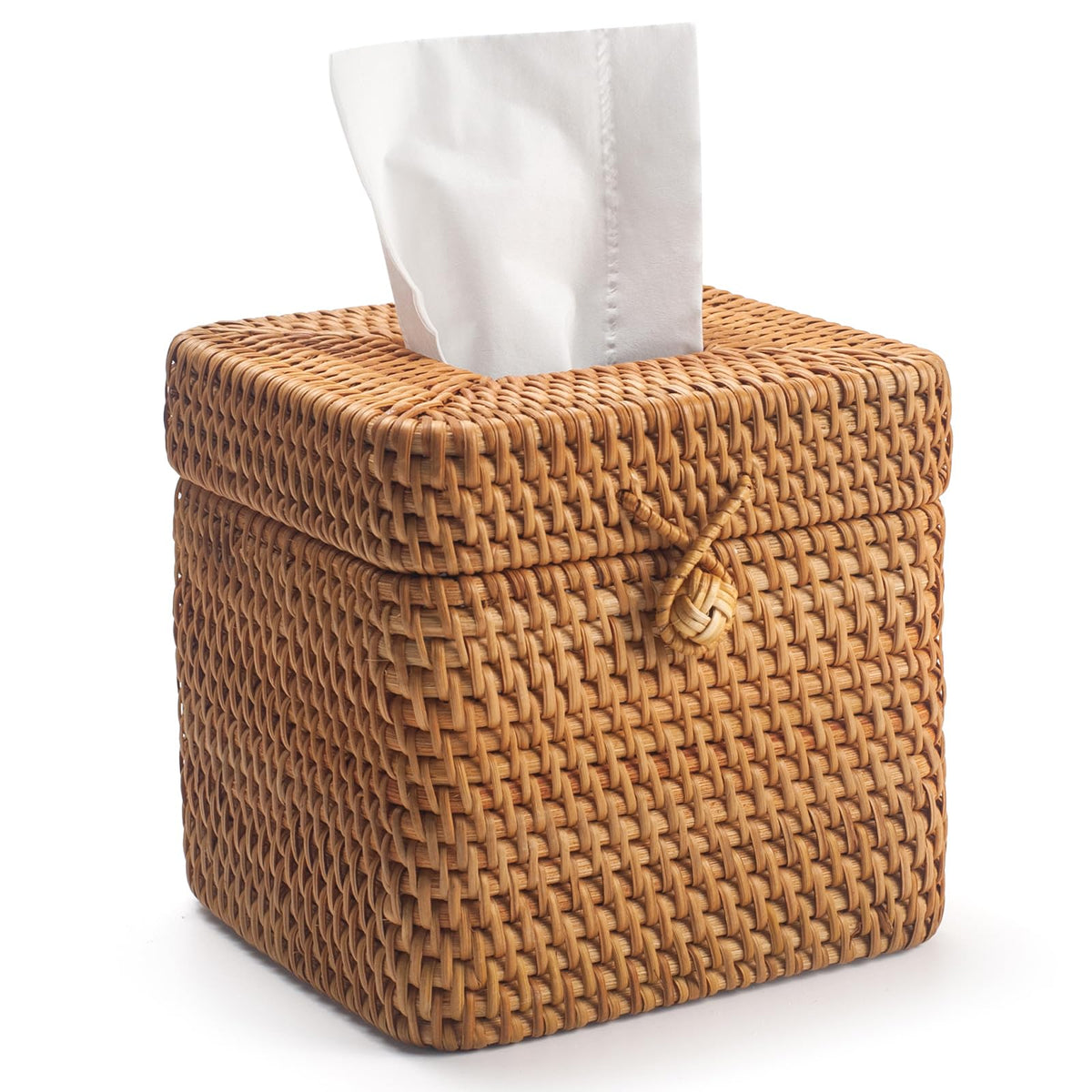 XIMISISE rattan tissue box cover square front view for natural home decor