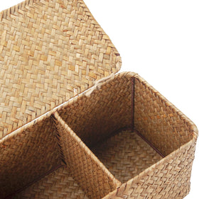 XIMISISE small seagrass basket ideal for remotes and keys