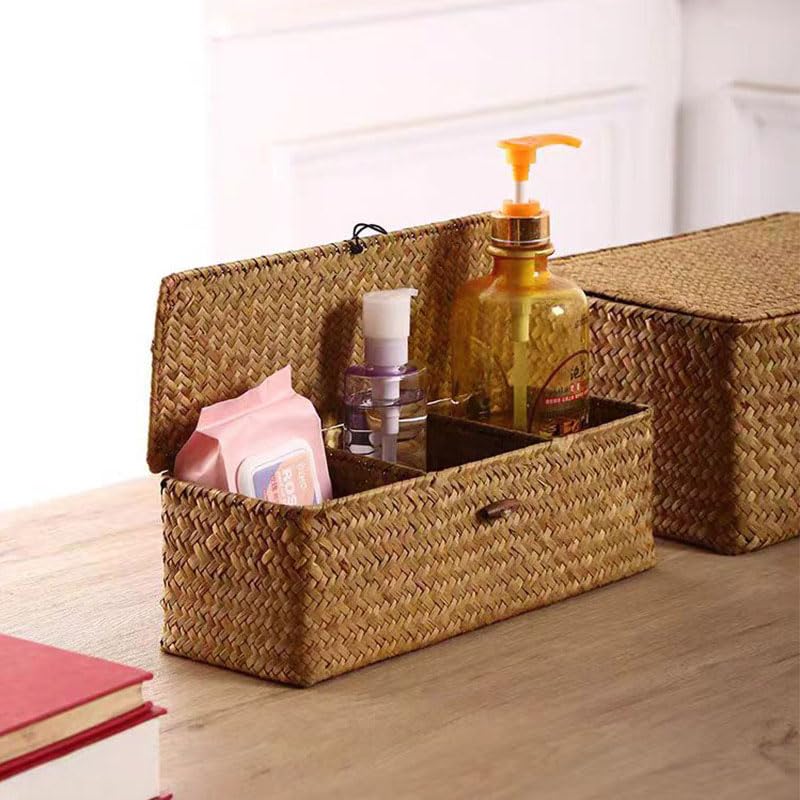 XIMISISE easy-clean seagrass basket cleaned with damp cloth