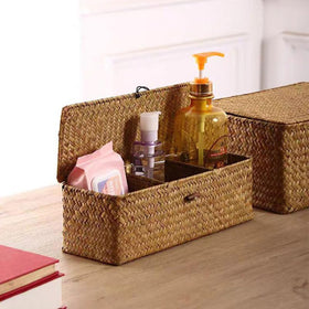 XIMISISE easy-clean seagrass basket cleaned with damp cloth