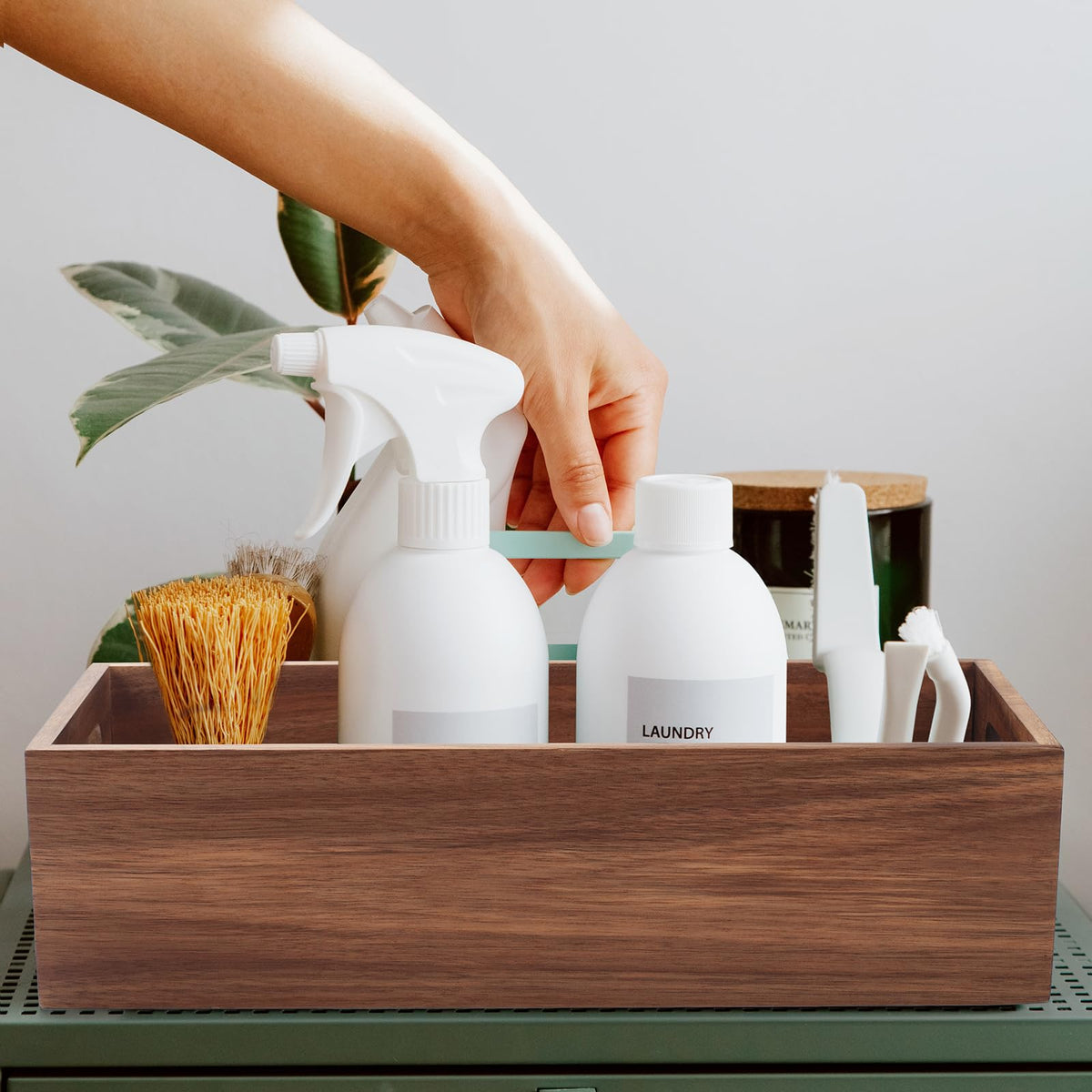 XIMISISE toilet-paper and toiletries basket shows practical storage near essentials.