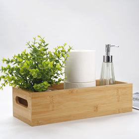 XIMISISE toilet tank bamboo basket on top keeps toilet essentials neatly organized.
