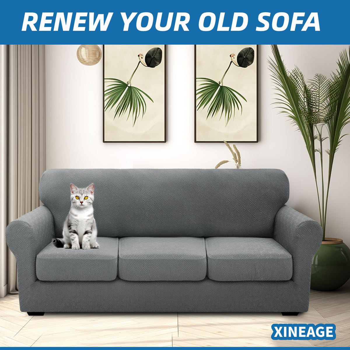 XINEAGE jacquard geometric fabric adds upscale style to your sofa
