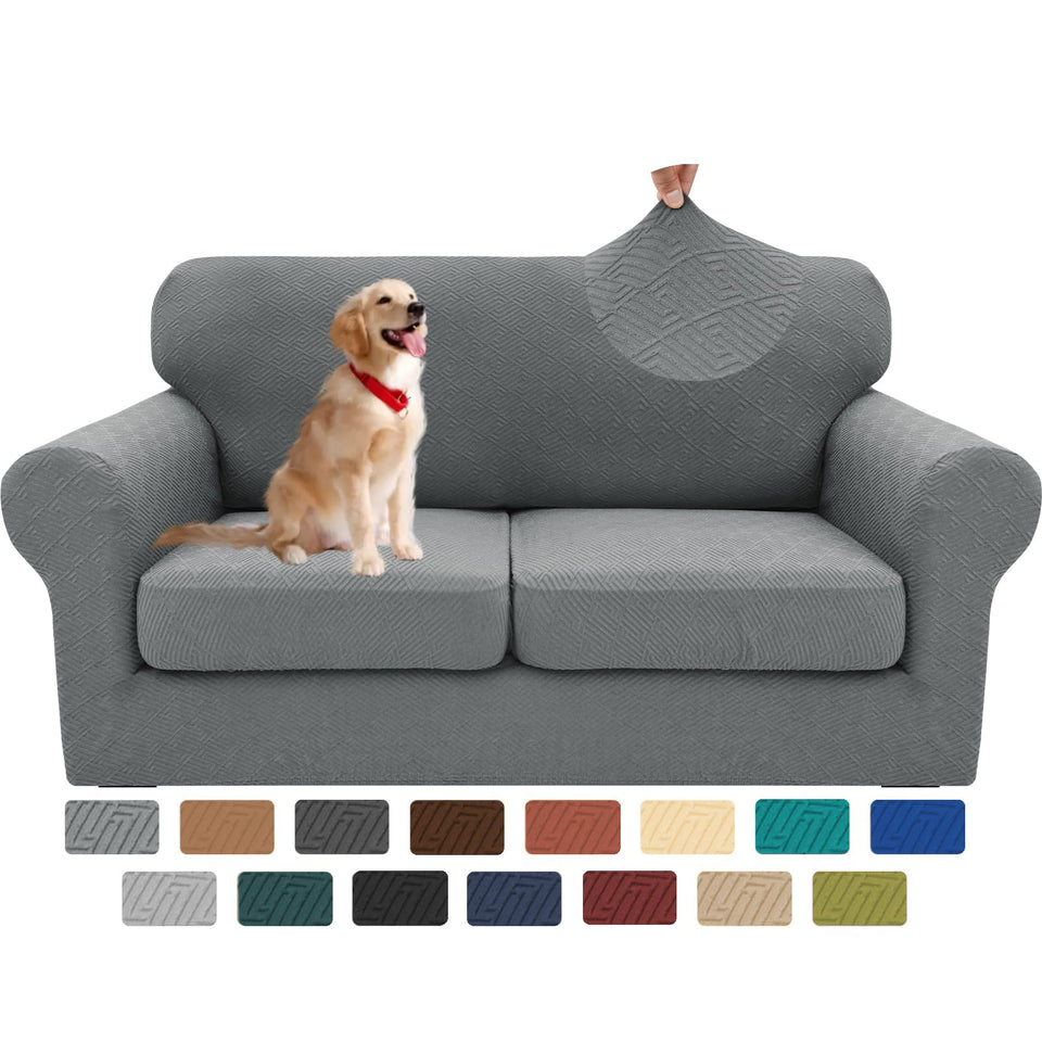 XINEAGE loveseat-slipcover light gray fabric protects your sofa with breathable, durable comfort.