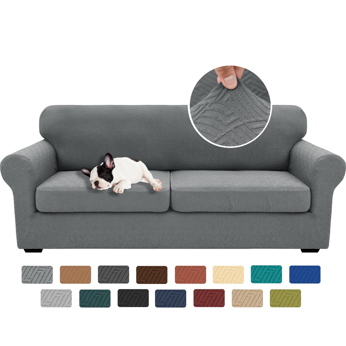 XINEAGE three-piece sofa cover on a 71-91 inch sofa refreshes the space