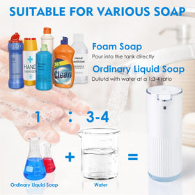 XINKORA 400ml capacity dispenser on countertop reduces refills.