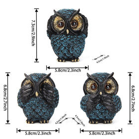 Xintim owl trio on shelf provides a cute focal point for home display