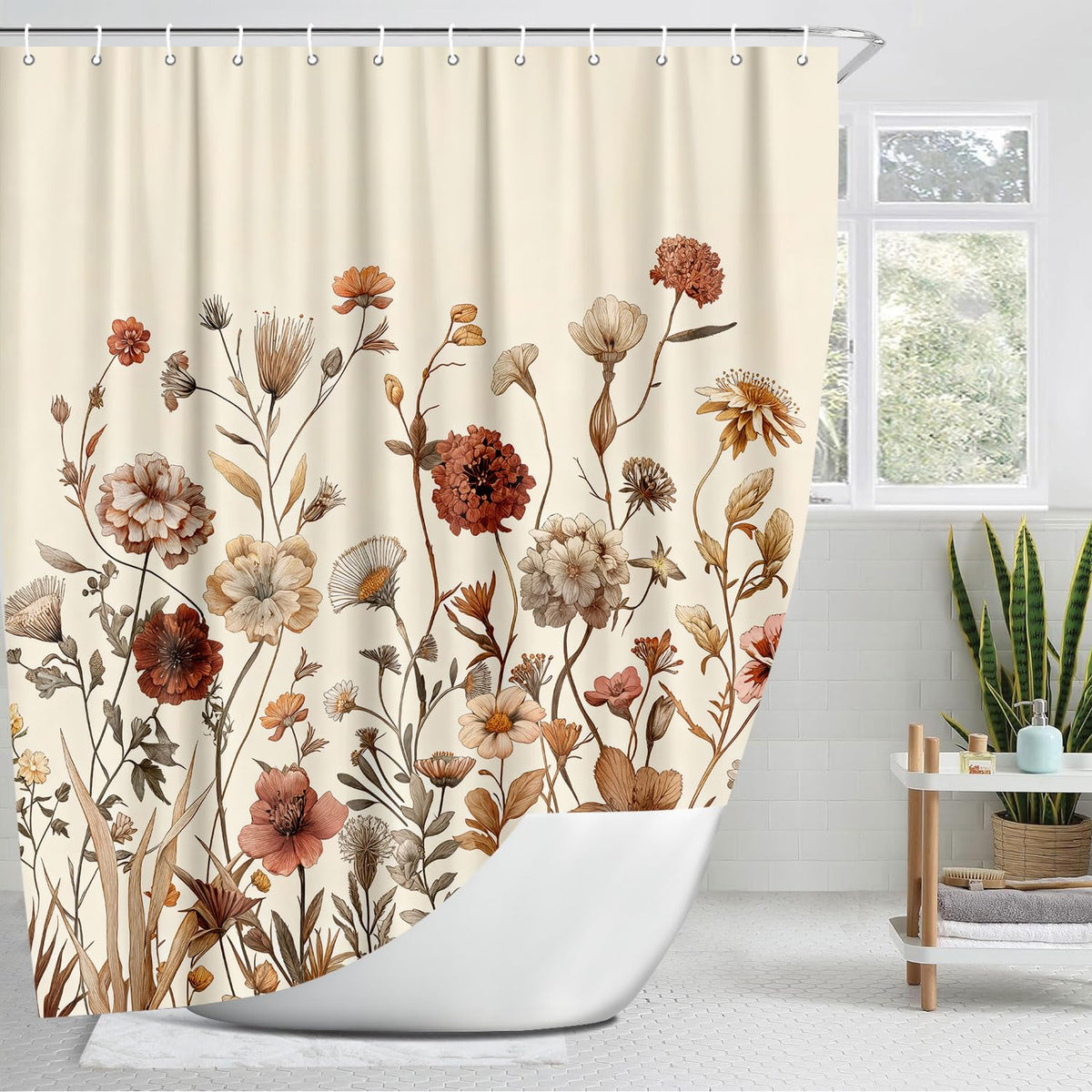 Xioistiy cozy bathroom decor idea showcasing versatile curtain styling.