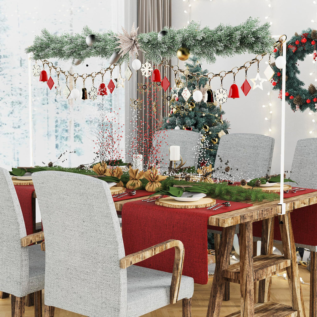 Xiomot portable arch stand suited for indoor and outdoor use.