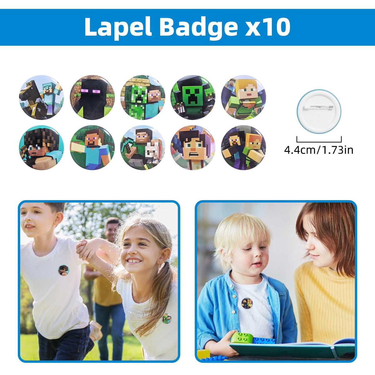 Xioose Pixel badges attach easily for fun event recognition.