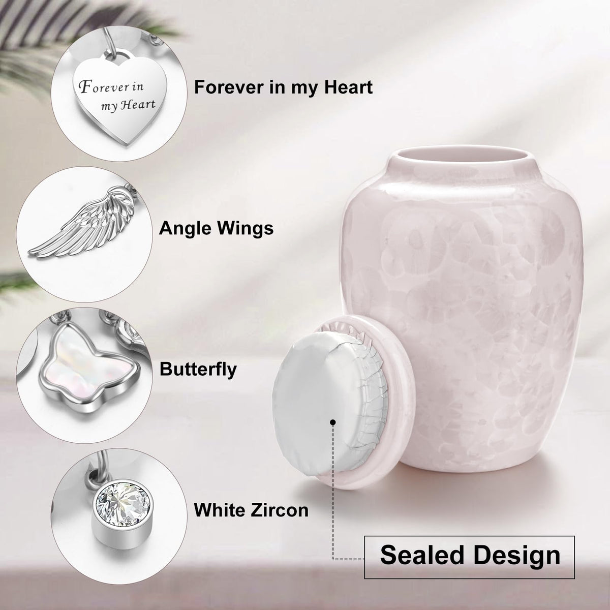XIUDA mini cremation urn with secure lid, perfect for sharing ashes