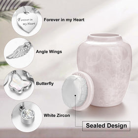 XIUDA mini cremation urn with secure lid, perfect for sharing ashes