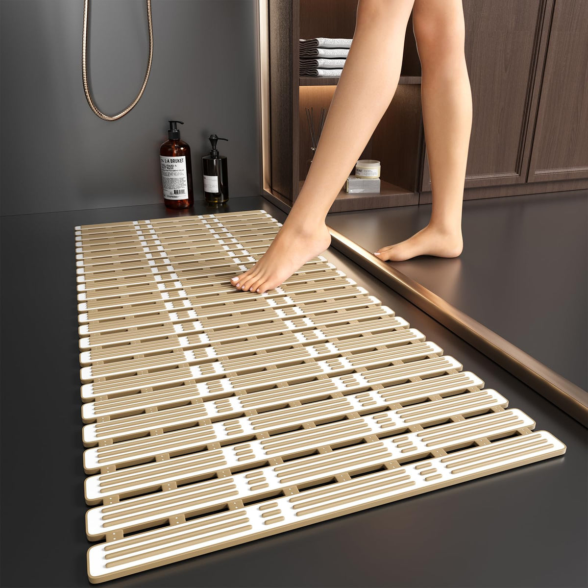 XIYUNTE non-slip shower mat with suction cups for secure tub grip and safety