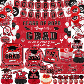 Xizondidi class of 2026 banner adds bold red and black flair for graduation parties