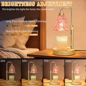 XJZJY candle warmer lamp timer dimmer close-up shows adjustable brightness for customizable melt.
