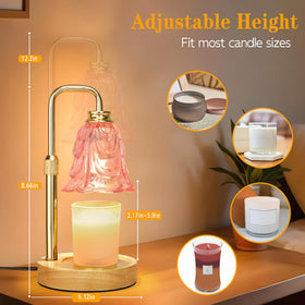 XJZJY pink tulip design detail highlights decorative flower accent while warming wax safely.