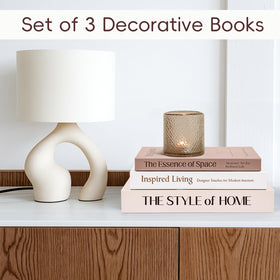 Three sizes enable layered arrangements on coffee tables and bookcases.