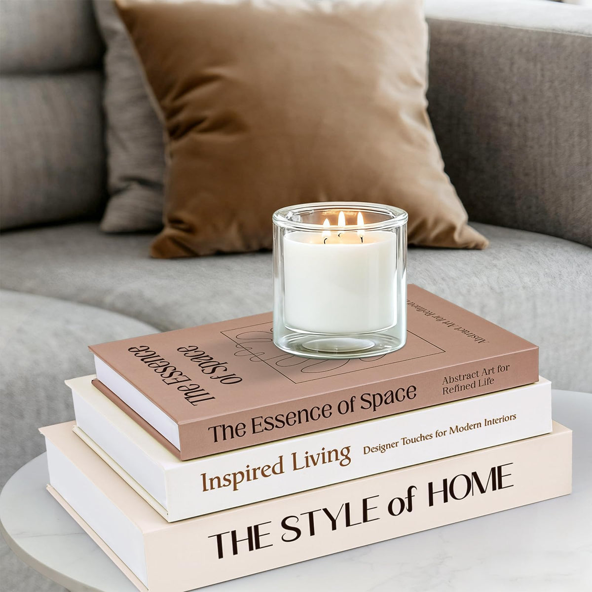 Layered shelf styling becomes easier with varied heights and textures.