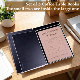 XKDOUS decorative books with hollow interiors conceal photos and cards for tidy shelves.